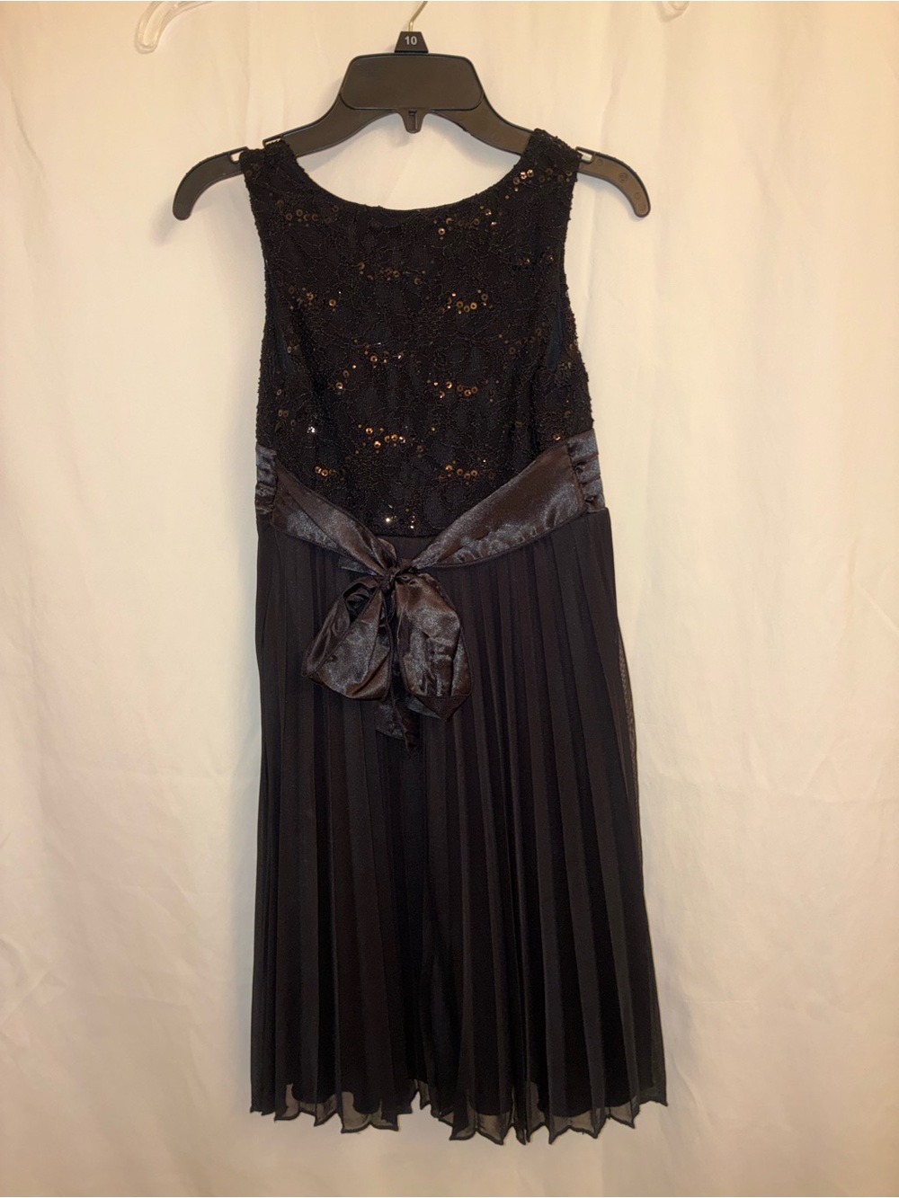 Girls Black Pageant Holiday Dress by Speechless Sequin Rosette Formal Gown Sz 10 - Picture 2 of 5